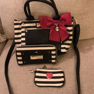Betsey Johnson Boutique Striped Purse